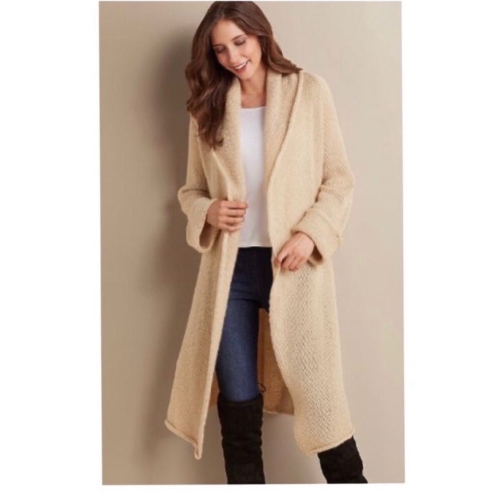 SOFT SURROUNDINGS TAN MOHAIR WOOL COAT - Picture 5 of 5